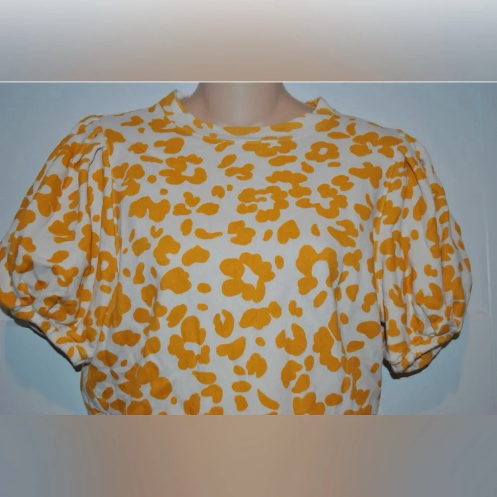 MOTHER The Curve Ball Sweatshirt Tee Puff Sleeve Top size S Womens - Picture 6 of 7